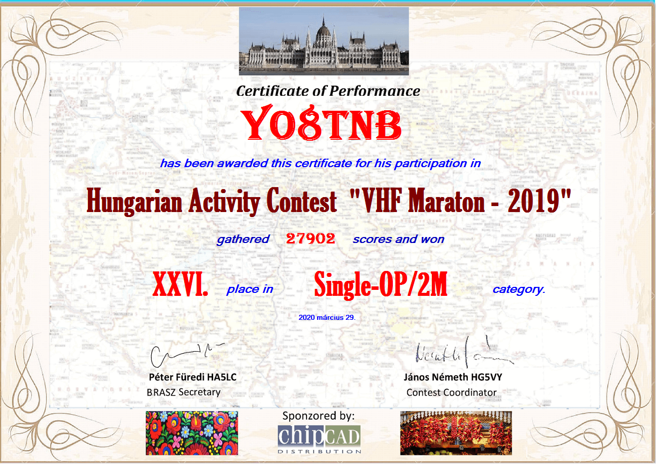 Hungarian Activity Contest 144MHz 2019