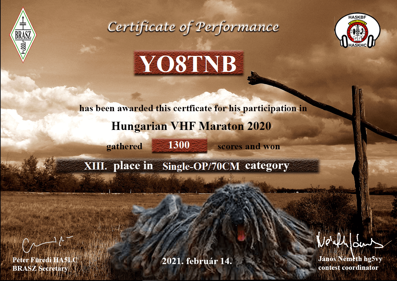 Hungarian VHF Maraton 70cm 2020