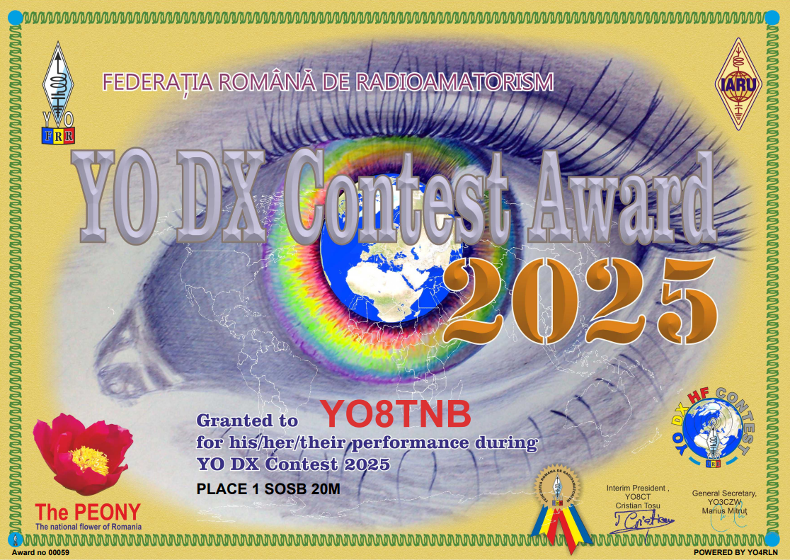 YO DX HF Contest Award 2025